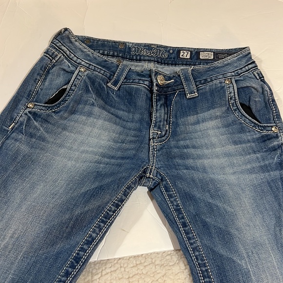 Miss me studded rhinestone jeans size 27 wide leg - Picture 6 of 11